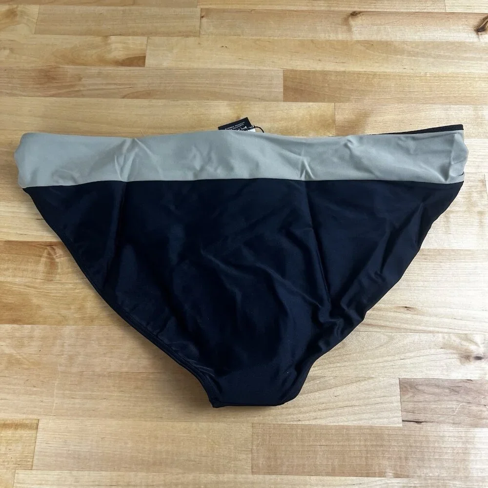 NWT prAna Tulum Swim‎ Bottoms Bikini Size XL Black Colorblock NEW
